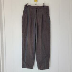 Vintage Diane Von Furstenberg Vintage Wool Pants Brown Pinstripes Size 12
